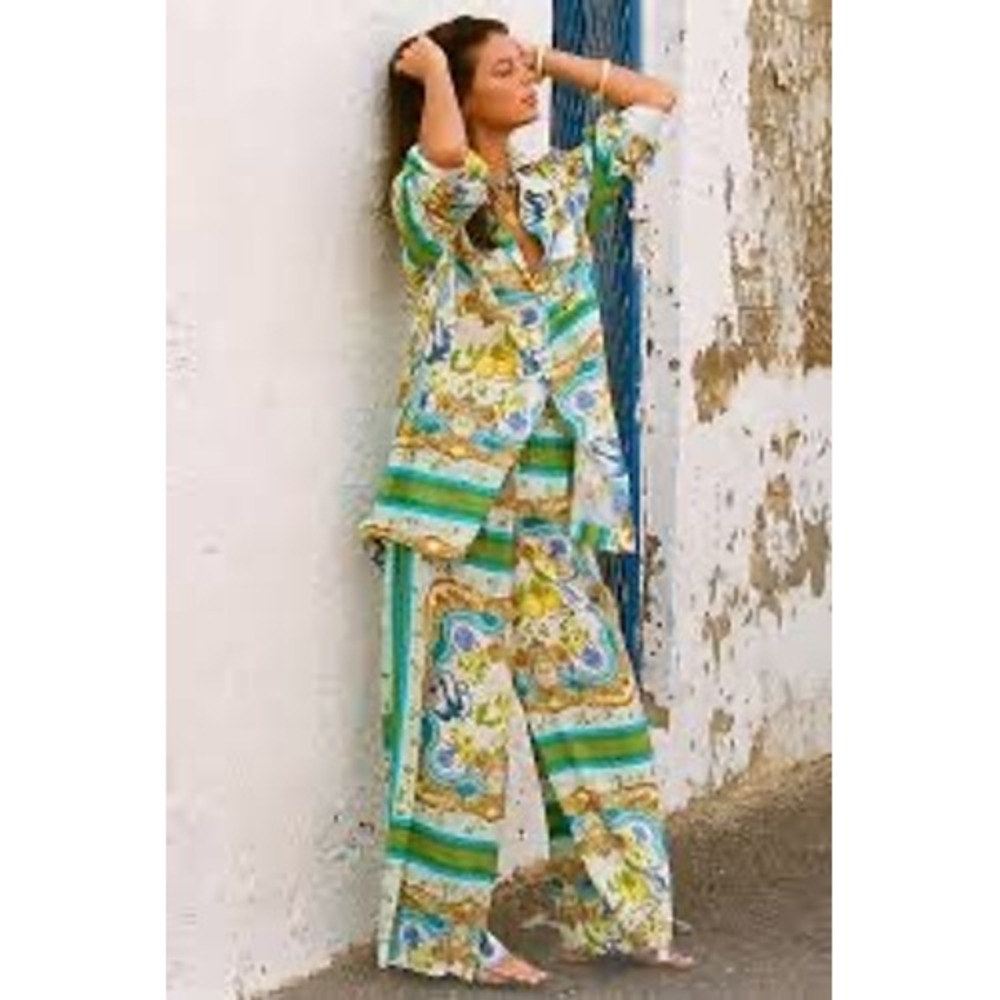 Spell Maddelena Pants Limoncello XL NWT Wide‎ Leg Boho Palazzo Festival Resort